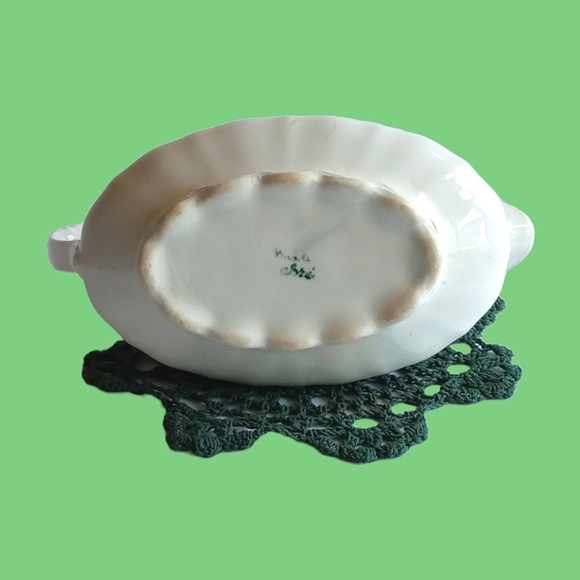 Vintage Handpainted Gold Flowers China Gravy Boat Signed - Picture 4 of 6